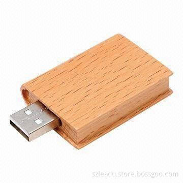 Wooden Book 128MB to 32GB Promotional USB Flash Drive with High Writing Speed and Password Function